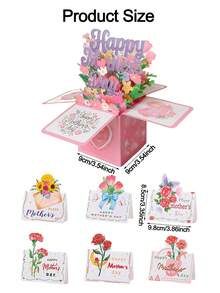 3D Pop-Up Mother's Day Card,Happy Mother's Day Flower Pop-Up Card For Mom,Wife,Grandmother,Any Mother Figure In Your Life - Multicolor - View 6