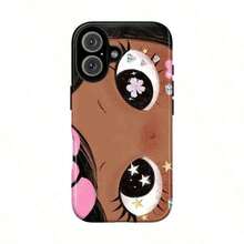 Dreamy INS Glittering Big Eyes Comic Girl Lovely Phone Case Cute Kawaii Big Eye Anime Phone Case For IPhone 17 16 15 14 13 12 11 Pro Max X XS And SS Galaxy S21 S25 Plus Ultra Kawaii Aesthetic Big Eyelash Tough Case Cute Y2K Cartoon Girl Gift For Her Him - 1個 - 查看 5