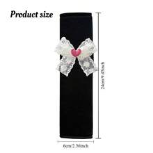 2 miếng đệm vai bằng vải lanh có nơ ren, dùng để làm mát ghế xe hơi, phụ kiện nội thất xe hơi dành cho nữ. - Nơ ren - Xem 8