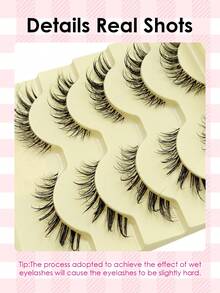 Rikuaild 5 Cặp Mi Giả Mắt Mèo Hiệu Ứng Ướt, Mi Giả Siêu Nhân Điệp, Mi Giả Kiểu Manga Gai Nhọn, Mi Giả Có Dải Trong Suốt, Tạo Vẻ Tự Nhiên, Phù Hợp Cho Trang Điểm Hàng Ngày & Dự Tiệc - màu đen - Xem 5