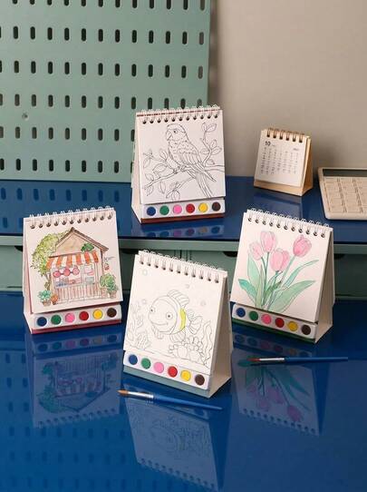 20页水彩画套装 - 包括优质纸张、精美插图和所有绘画用品，让您享受充实的创作时光