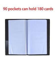 120/180/240/300 Capacity Business Card Holder Organizer, Unisex Portable Business Card Case, Professional Card Binder, Black For Women For Men Money Wallet Mini Wallet Purse Wallet Small Wallet Card Wallet - Black - View 14