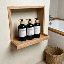 3pcs Shampoo, Conditioner, Body Wash Dispenser Bottles, Refillable Pump Bottles - Short, Round-shouldered Bottle - View 2