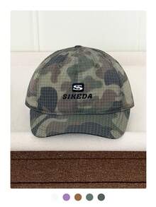 1pc Vintage American Short Brim Camo Baseball Cap, Unisex Breathable Quick-Dry Casual Adjustable Snapback Hat,Summer,Beach,Holiday,Festival,Travel - SIKE Short Eaves Camouflage - View 6