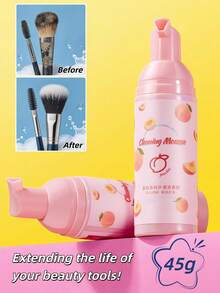 OEIEZ Peach Scented Makeup Sponge Cleansing Mousse, Deep Cleansing Makeup Sponge Cleanser, Gentle Brush Shampoo Suitable For Makeup Sponges And Puffs, Removes Waterproof Makeup, Cruelty-Free - Pink - View 1