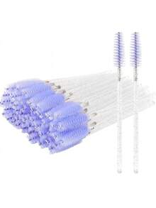 300支一次性睫毛膏刷头螺旋刷水晶眉刷睫毛嫁接器化妆套装。（白色-浅紫色） - 彩色 - 查看 3