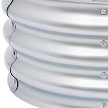 Fioriera rotonda in acciaio zincato, 23,62 x 11,02 cm, vaso in metallo autoportante con spessore di 0,6 mm, fioriera modulare in metallo ondulato per ortaggi, erbe aromatiche, fiori, alberi, patio, giardino, cortile, stile moderno - Visualizzare 9