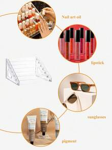 1pc 3-Tier Detachable Transparent Nail Polish Display Rack - Clear - View 9