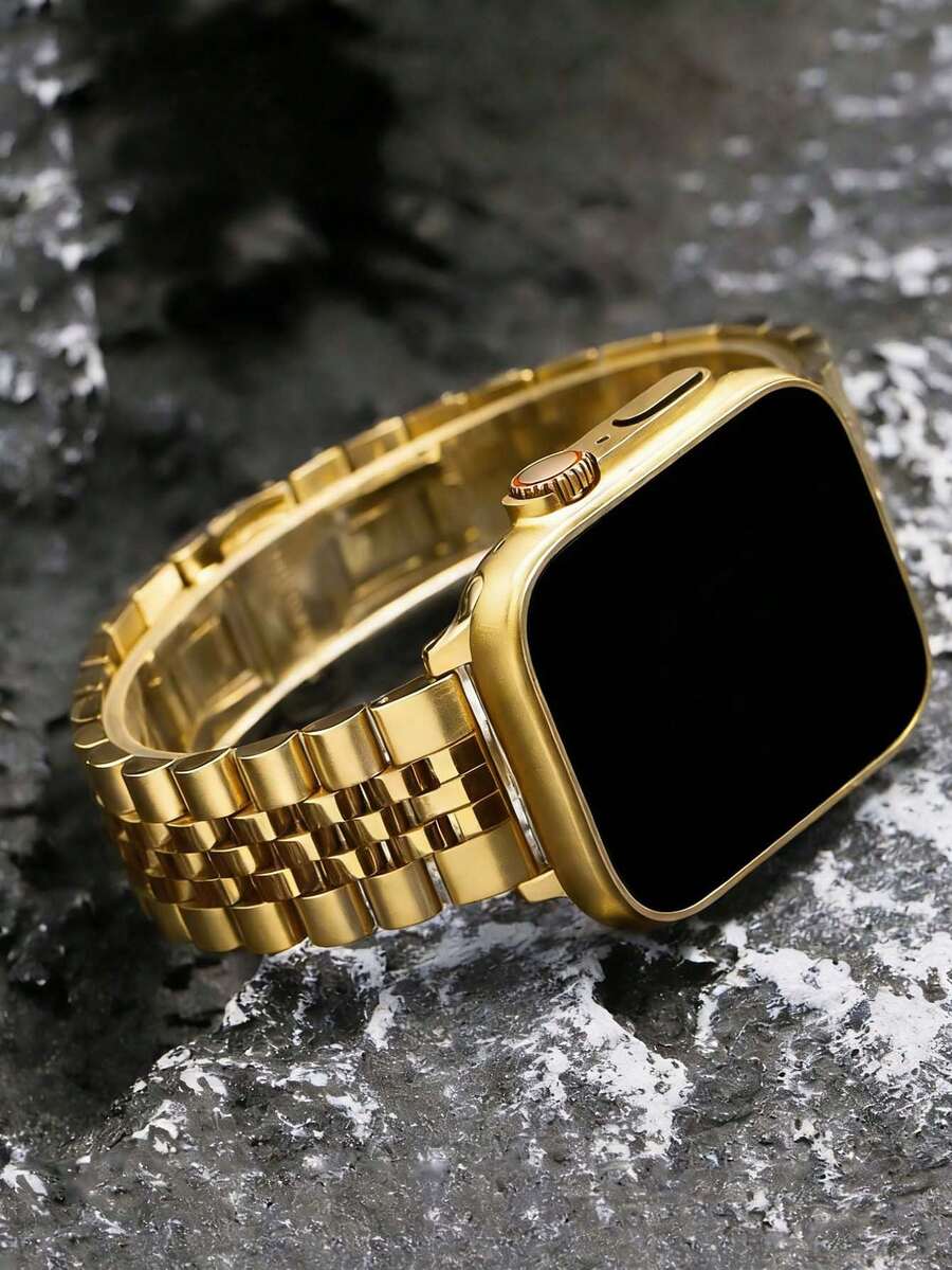 Huastonband 適用於 44mm 38mm 40mm 41mm 42mm 45mm 46mm 49mm，經典五幣設計金色不鏽鋼錶帶，易拆卸快拆設計不鏽鋼錶帶附拆卸工具，相容 配件，相容 錶帶 Series S11/S10/S9/S8/S7/S6/S5/S4/S3 SE Ultra，適合商務場合、派對、節日禮物，男女通用配件