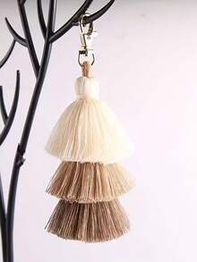 1 chiếc móc khóa dây cotton dệt thủ công hình bánh macaron nhiều màu sắc sáng tạo, dây đeo điện thoại tua rua phong cách tươi mới - Món quà lý tưởng cho Ngày của Mẹ và Ngày của Cha. - Xem 3
