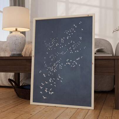 Tranh in trên vải bố, có thể chọn có khung hoặc không khung; Tranh in trên vải bố hình đàn chim xanh; Trang trí phòng ngủ theo phong cách tối giản Nhật Bản; Tranh treo tường; Tranh áp phích trên vải bố; Trang trí tường phong cách; Trang trí căn hộ; Trang trí nhà kiểu cổ điển; Quà tặng in ấn; Phong cách trang trí phòng; Áp phích phòng; Trang trí nhà cửa; Trang trí phòng khách; Trang trí phòng ngủ trẻ em vui nhộn