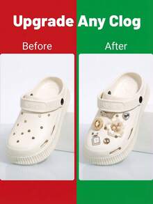 Clips de zapato decorados con flores de perlas y rhinestones de lujo para mujeres y niñas, adecuados para sandalias de playa DIY, zuecos, accesorios de vestir, decoración del hogar, campamento al aire libre y viajes, regalos para fiestas - Multicolor - Ver 7