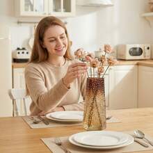 Bình gốm sứ men xanh trắng nứt, bình gốm cao cấp, thanh lịch, mang phong cách Trung Hoa tươi mới. - lọ cắm hoa - Xem 3