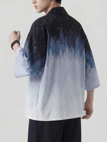 Áo kimono in hình ombre Ukiyo-E Nhật Bản dành cho nam - Nhiều màu - Xem 4