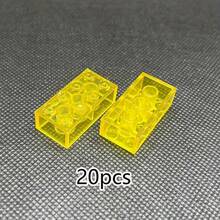 20PCS 2x4 Dots Transparent Clear Bricks - 3001 Compatible Small Particle Building Block Parts For Kids DIY House Waterfall - Multicolor - View 11