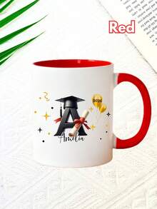 Cốc sứ quà tặng tốt nghiệp cá nhân hóa 11oz, cốc sứ in tên theo yêu cầu, dễ vệ sinh, chất lượng cao, thích hợp cho trà sữa, nước ép, cà phê, nước nóng, bao gồm các chi tiết mũ cử nhân, thạc sĩ và tiến sĩ cùng thiết kế chữ cái. - Nhiều màu 3 - Xem 14