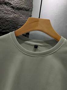 SU ER 男士时尚印花宽松短袖T恤 | 精致设计 | 夏季必备 | 易于搭配，展现您的风格 - 橄欖綠 - 查看 4