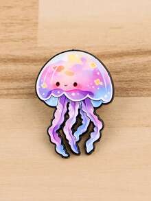 1pc Jellyfish Enamel Pin Cartoon Pins Gift Briefcase Badges Badges On Backpack Brooch For Clothes Cute Things Brooches - Multicolor - View 5