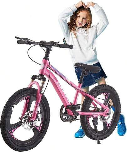 AYAYM Kids Bike 18/20/22/24inch Kids Mountain Bike For Boys And Girls 6-15 Years Old Junior Mountain Bikes 3 Spoke Wheels Children Bicycle With Shock Absorber Dual Disc Brake