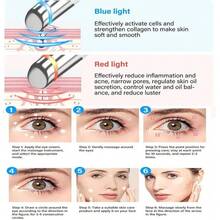 三合一电动面部、眼部和唇部按摩器，带加热功能，350mAh，有助于缓解黑眼圈、眼袋，放松身心 - 彩色 - 查看 4