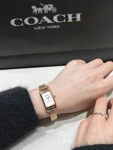 Coach Cadie Series Women's Quartz Watch, Rose Gold Tone Case Rose Gold Milanese Strap White Dial - 玫瑰金 - 查看 7