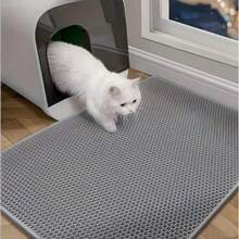 2-Layer Honeycomb Cat Litter Mat, Non-Slip Waterproof Litter Box Pad, Suitable For Floor, Litter Carpet, Cat Supplies, Fit For Medium/Small Cats And Small Dogs - Grey - View 2