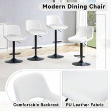 Modern Swivel Adjustable Bar Stools Set - 2 Pack White PU Material With Footrest Holds Up To 250 Lbs Suitable For Home Bars And Kitchen Islands - Trắng + Đen + Da PU thoáng khí + Kim loại + Bộ 21 chiếc - Xem 6