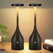 1/2PCS Rechargeable Wine Bottle Table Lamp, Dimmable LED Night Light With Adjustable Color Temperature, Creative Cordless Decorative Lamp For Bedroom, Dining Room, Patio, Bedside And Desktop Decor - Black - View 12