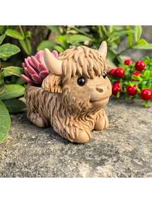 DIY Yak Planter Resin Silicone Mold, Cute Big-Eyed Yak Decor Mold For Candle, Cement, Planter, Reusable And Easy To Demold - Silicone Mold - View 6