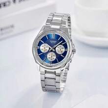 Đồng hồ bấm giờ Casio nam, mặt số xanh dương, dây thép không gỉ, chống nước 50M, hiển thị ngày và tuần, máy quartz, model MMTP-1375D-2A1V - Một cỡ - Xem 5