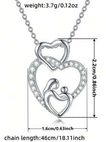1 pieza Collar con colgante de circonita cúbica romántica como regalo del Día de San Valentín para mujeres, joyería de boda - 1# - Ver 4