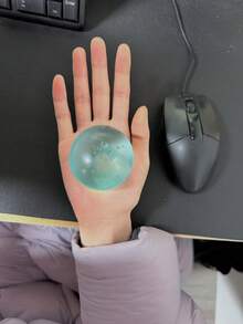 1个耐用可塑慢回弹蓝色椰子油挤压球，6厘米圆形，麦芽纹理，不易变形，减压玩具，适合居家休闲/办公室休息/送礼，价格实惠的减压必备品，父亲节/家庭聚会派对玩具，情人节，婚礼，玩具，配饰，慢回弹，生日，房间装饰（这是一款小玩具，尺寸仅6/4厘米。如果您不喜欢小物件，请勿购买） - 捏捏樂 - 查看 11