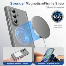 VIETAO Funda de teléfono compatible con Samsung Galaxy Z Fold 7 6 5 4 con protector de pantalla de cristal templado, carga inalámbrica magnética y cubierta completa - Gris - Ver 2