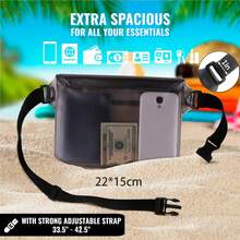 1pc Waterproof Waist Bag, Phone Pouch, Passport And Wallet Waterproof Bag, Suitable For Beach, Boating, Sports, Floating, Waterproof Swimming Bag, Sealed Floating Diving Waist Bag, Waterproof Phone Case, Dry Shoulder Bag, Beach Essential, Waterproof Bag, Suitable For Rafting, Beach, Swimming, Boating, Kayaking, Hiking - Multicolor - View 4