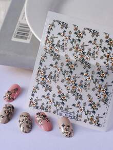 1 pièce Décorations autocollantes pour ongles avec fleurs fraîches, relief 5D doux et embossé, pour manucure - Multicolore - Voir 4