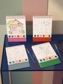 20-Page Watercolor Painting Set - Includes High-Quality Paper, Beautiful Illustrations, And All Painting Supplies To Enjoy A Fulfilling Creative Session - Multicolor - View 3