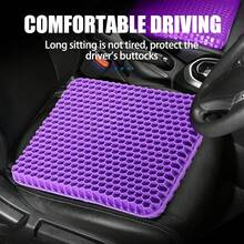 Cojines de asiento de gel para automóviles diseñados para el verano, con panal transpirable para descompresión y alivio del dolor de espalda y coxis, para uso en el hogar, oficina y silla de ruedas - Blanco - Ver 3
