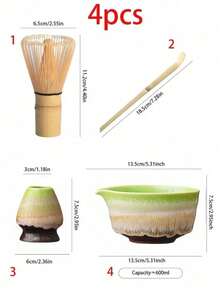Bộ 1/5 món tô pha trà Matcha, dụng cụ đánh trà Matcha kiểu Nhật, muỗng tre múc trà Matcha, cọ pha trà Matcha, hộp quà trà đạo thời nhà Tống, bộ quà tặng tựu trường, bộ quà tặng ngày lễ, quà tặng Halloween, quà tặng Ngày của Mẹ - Nhiều màu - Xem 5