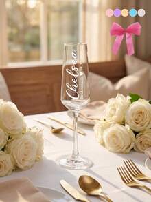 1 chiếc ly sâm panh khắc tên cá nhân - Thủy tinh bền chắc - Có thể tùy chỉnh nơ và tên, kèm hộp giấy cao cấp và lớp xốp bảo vệ, ly sâm panh khắc đẹp mắt, ly rượu cưới, quà tặng cho phù dâu, quà kỷ niệm ngày cưới - Đồ sưu tầm cao cấp, đồ thủy tinh tái sử dụng, dễ rửa bằng tay, quà tặng lãng mạn cho cặp đôi, quà tặng ngày Valentine. - 3 ly rượu vang - Xem 32