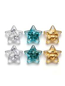 6 botellas de escamas de oro en hoja para resina, escamas de hoja de oro falso de metal para joyería de resina, uñas, pintura artística, manualidades y arcilla (color dorado, plateado, cobre) - Multicolor - Ver 4