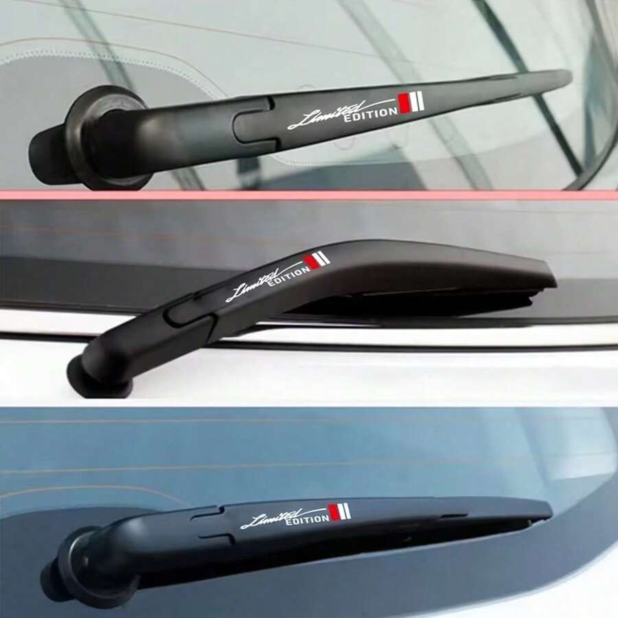 2pcs Cartoon Letter Car Wiper Stickers, Cute & Fashionable Decorative Waterproof Scratch-Resistant Stickers, Suitable For Cars, Motorcycles, Laptops, Phones, Computers, Windows, Doors, Trunks, Cups, Decorations, Holidays, Parties, Daily Use, Cool & Stylish Car Accessories, Gifts For Men, Women, Teenagers - A - View 1