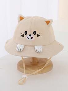 1pc Kids Outdoor Sunshade Cartoon 3D Cute Cat Paw Design Bucket Hat, Suitable For Spring & Autumn - Cat - View 9