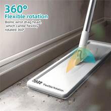 TAIMASI Household Flat Mop And Bucket Set – Hands-Free Spin Mop With 2 Mop Cloths, Wet & Dry Cleaning For Tile, Marble, And Wood Floors, Cleaning Tool & Supplies, Ideal Christmas Gift - 1 Bộ - Xem 3