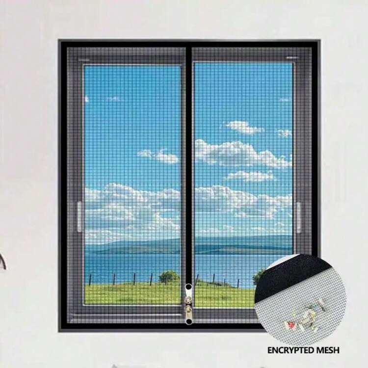 Bộ lưới chống côn trùng màu trắng có khóa kéo, lắp đặt bằng băng dính tự dính, lưới chống côn trùng nano PP thoáng khí vô hình. - Thiết kế khóa kéo - Xem 144