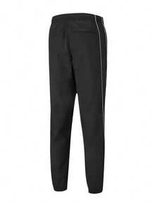 Puma Men's Pants, 2026 Spring New Arrival, Retro Stitching Casual Drawstring Waist Jogger Pants, 599336-01 - Black - View 2