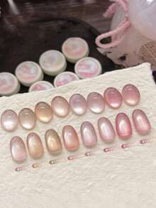 15 ml Capacité Cadeau de la Saint-Valentin 2026, Nouveau vernis à ongles gel œil de chat en verre perle, fleur de pêcher rose nude pêche rêve, convient pour toutes les saisons, manucure magnétique œil de chat brillante et translucide. À utiliser avec base et top coat, nécessite une lampe UV, set de gel à base de plantes, convient aux débutants, à la maison, au bureau, pour les déplacements, les rendez-vous de luxe, style salon populaire, peut durer 28 jours. - Multicolore - Voir 3