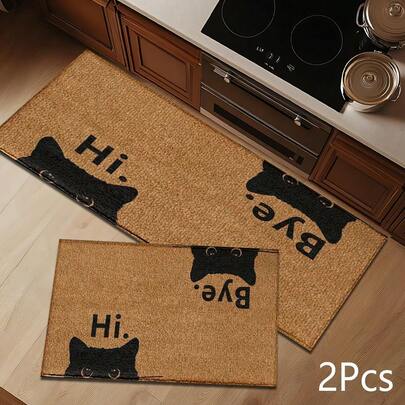 Thảm in hình mặt mèo 2D, mềm mại và bền, có thể giặt được, thích hợp cho lối vào, hiên nhà, trong nhà - phòng khách, phòng tắm, phòng ngủ, phòng chơi game, phòng giặt, trang trí ký túc xá.