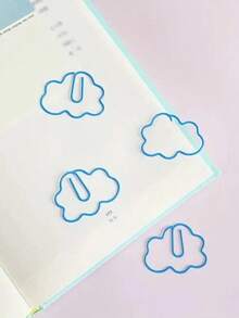 30pcs Creative Cloud Shaped Paper Clips, Cute Cartoon Paper Clips, Office & School Supplies - Sets - View 1