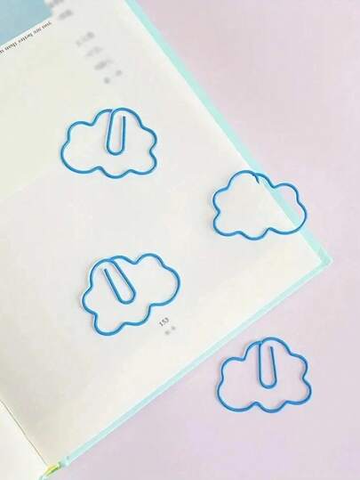 30pcs Creative Cloud Shaped Paper Clips, Cute Cartoon Paper Clips, Office & School Supplies