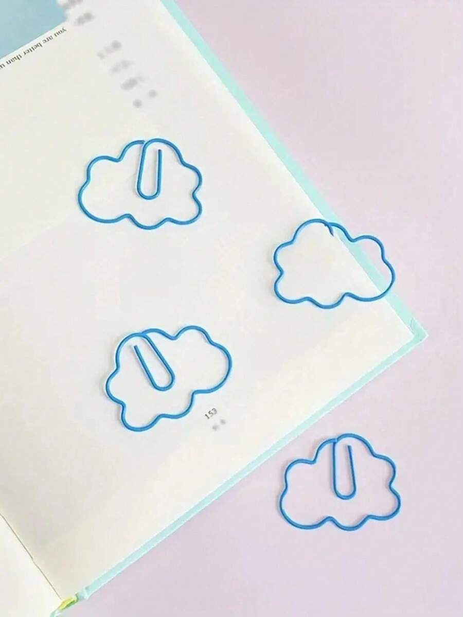 30pcs Creative Cloud Shaped Paper Clips, Cute Cartoon Paper Clips, Office & School Supplies - Sets - View 1